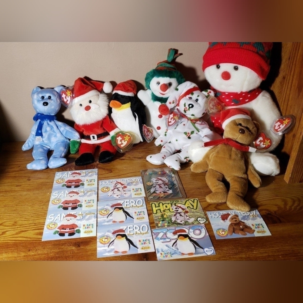 Ty Beanie Babies & Buddy Christmas Holiday Bundle All Mint W/ Cards